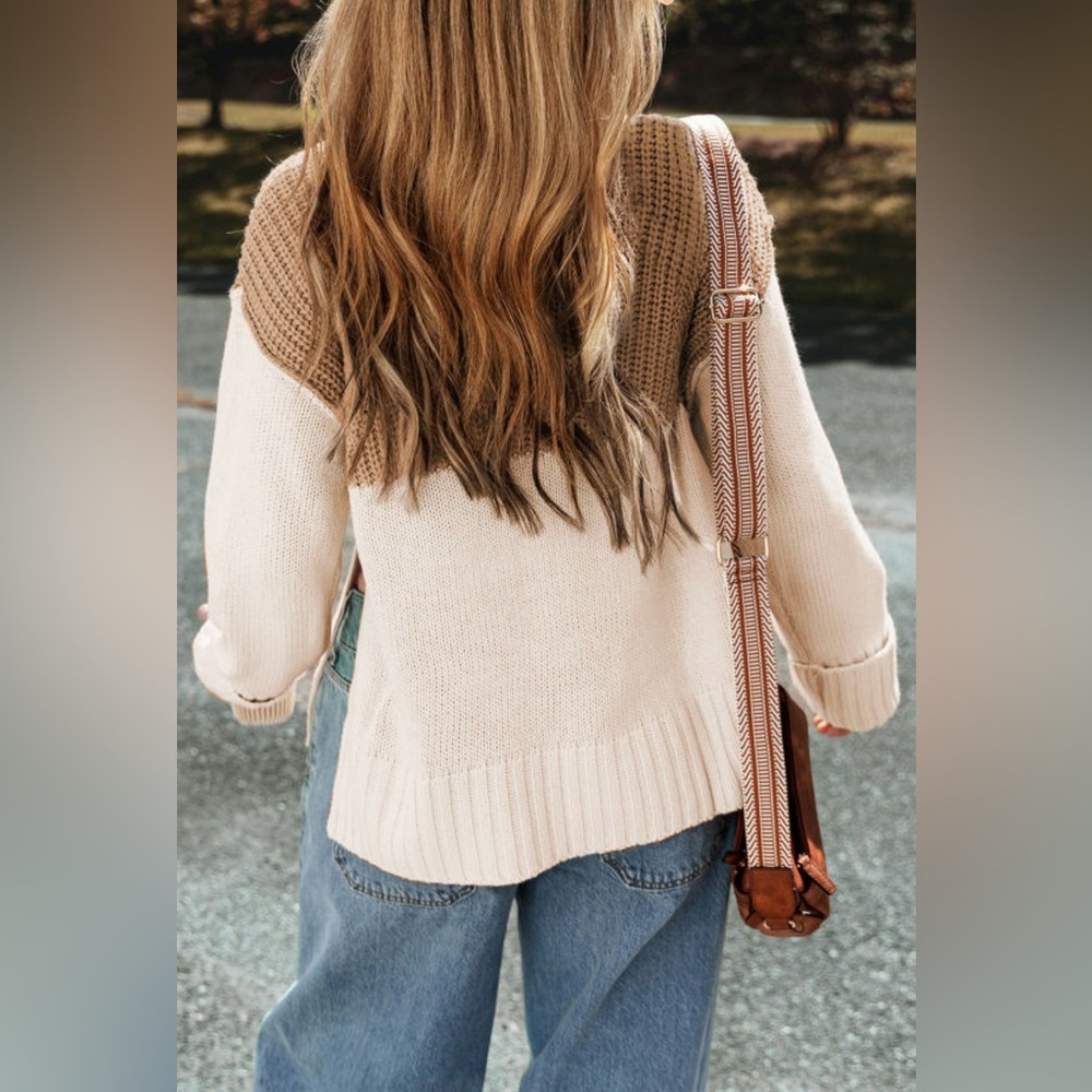 Tiffany - cable knit colorblock sweater - Picture 2 of 3